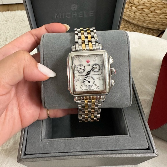 Michele Watch with gold/silver band - Picture 2 of 6